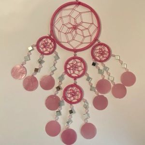 Dream catcher pink shell mirror